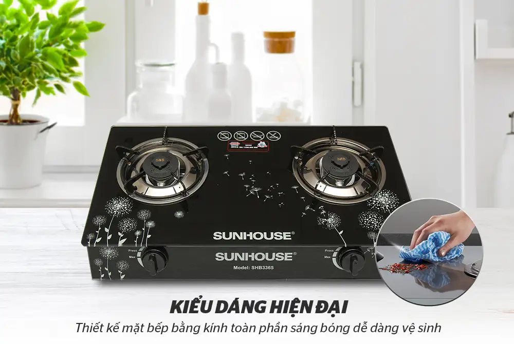 BẾP GAS DƯƠNG KÍNH SUNHOUSE SHB3365