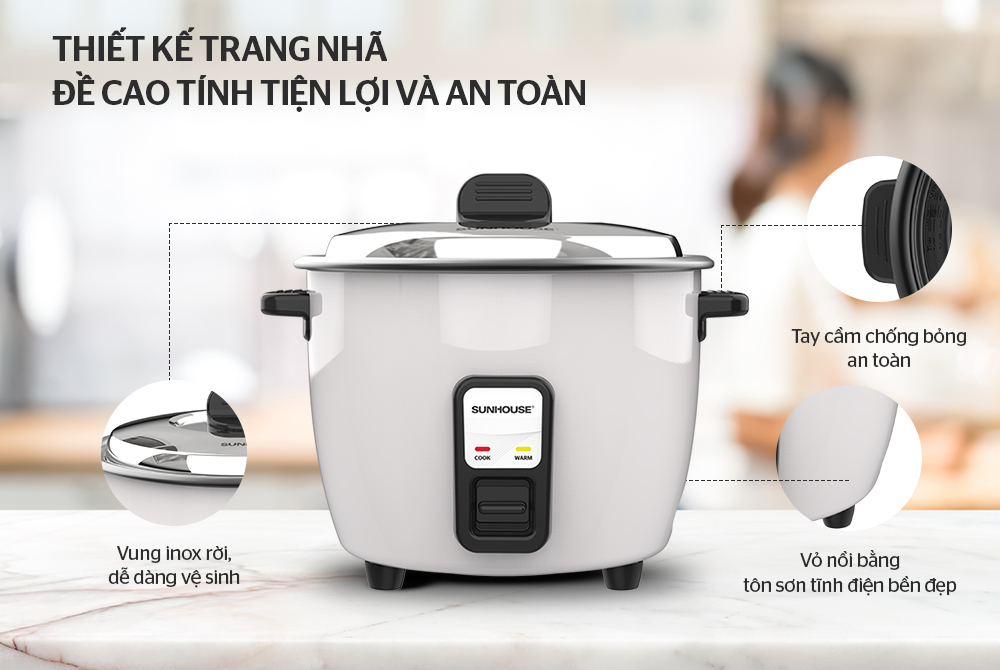 NỒI CƠM ĐIỆN 1.8 L SUNHOUSE SHD8132 2